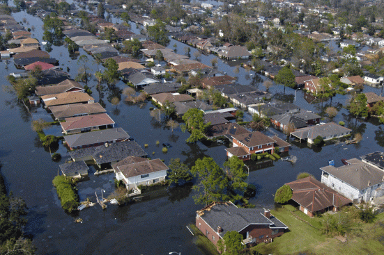 Flooding from natural disasters like Hurricane Katrina can devastate a community.