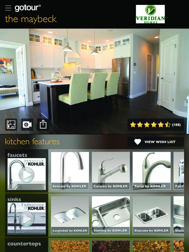 Avid Ratings’ digital tours allow buyers to view different options for each room and add items to a virtual wish list.