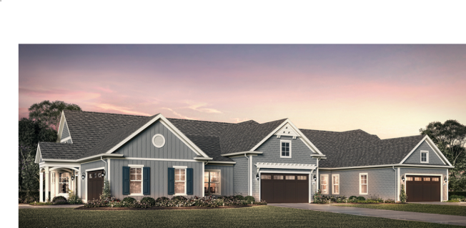 The triplex homes at Hidden Ravines, an Epcon community in the metropolitan Columbus, Ohio area, is one of the first of the new series of attached homes.