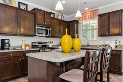 A kitchen in a new home built by Level Homes in The Traditions at Wake Forest community.