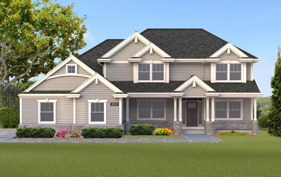 Single-family home rendering