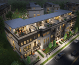 A rendering of the homes available at Next Level Homes at Upper West in Downtown One Loudon.