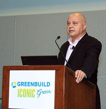 Jacob Atalla presenting at 2016 Builder Sustainability Forum.