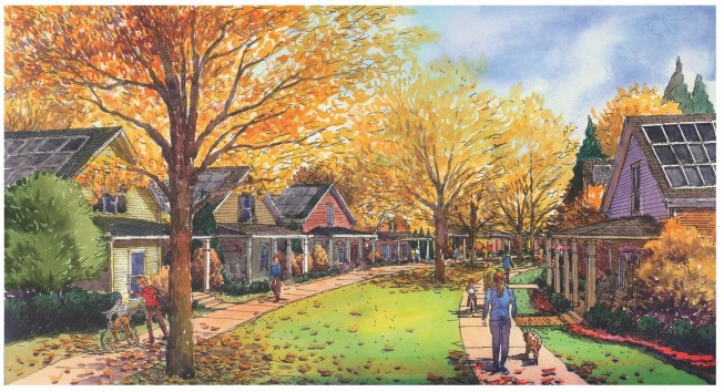 The Villages at Cramerton Mills, a mixed-use community in Cramerton, N.C., east of Charlotte, is under construction.