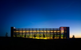 Parking is art.  Light on the horizon