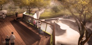 The 450 ft long bridge spans across the bowls offering unique views of the action.