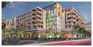 Night rending of Santa Ana First Street Apartments