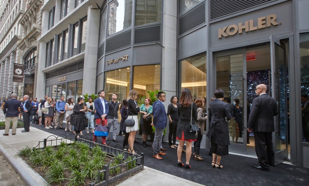 The exterior of the KOHLER Experience Center in New York City during the grand opening.