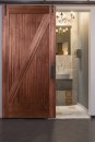 Hanging bathroom sliding door