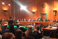 Senate Banking, Housing and Urban Planning Committee Chair Mike Crapo, R-Idaho, reads a statement at Ben Carson committee confirmation session.