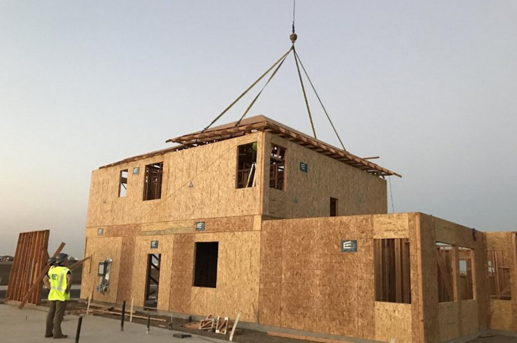 Three days' labor, three workers' work, 3,200 sq. ft.: team Entekra's first U.S. house.