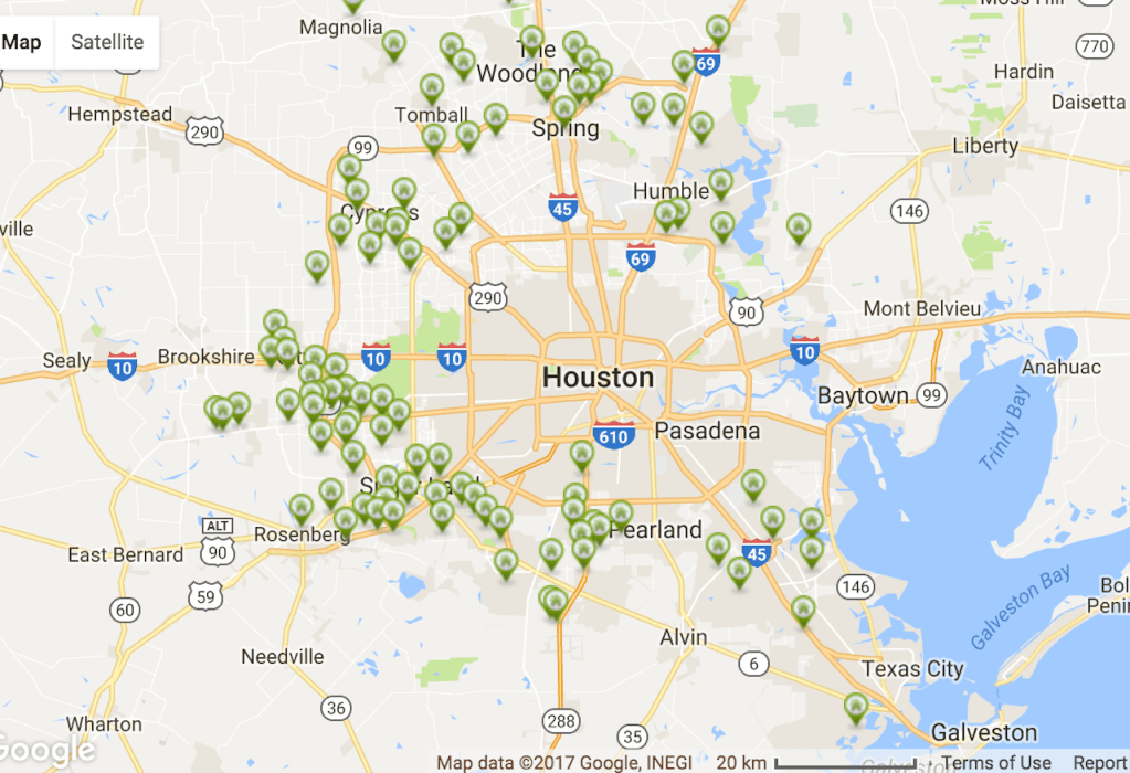 Map of Houston Masterplanned Communities, Courtesy of Houston Area Realtors