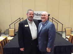 Jay Carlson, left, with 2015 Florida Housing Hall of Fame inductee Tom Thornberry.