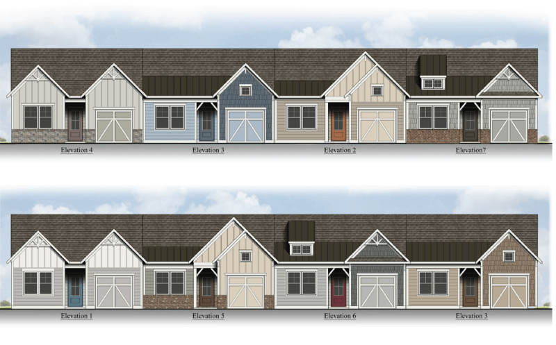McEver Mill, an active-adult community in Hall County, Ga. will feature attached ranch townhouses.