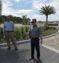 David Lassiter, area construction manager at Meritage Homes and Denver Marlow, VP of land development walk the community where the reNEWable Living Home will be built.