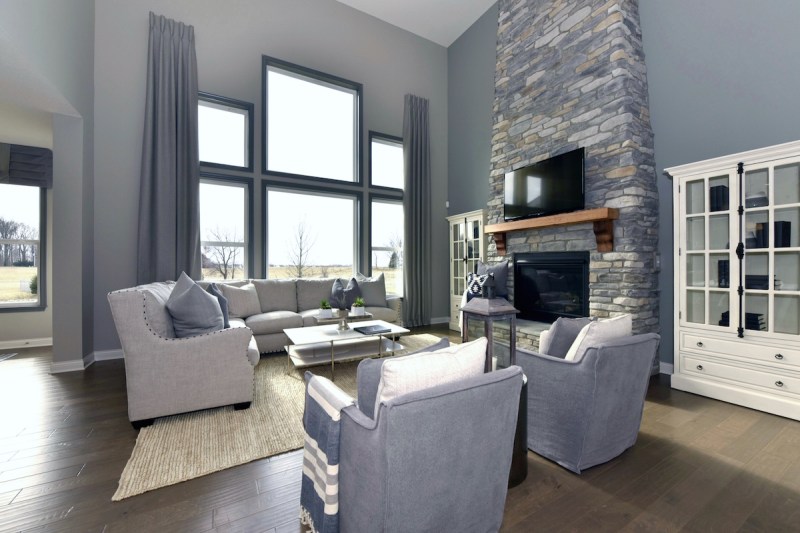 A Fischer Homes family room in the Grandin model.