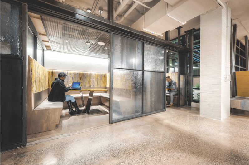 AvalonBay’s AVA NoMa property in Washington, D.C., offers residents the use of private work stations.
