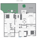 Rents on this 2 bed, 2 bath home start at $1,350 a month.