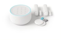 The Nest Secure alarm system, which includes the Nest Guard, Nest Detect sensors, and Nest tags.