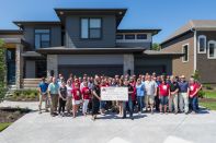 Summit Homes presents the $718,000 check to representatives of St. Jude Children’s Research Hospital.