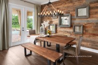 Reclaimed wood gives a natural, renewable look and feel.
