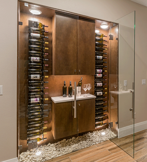 The unique design of this wine cabinet welcomes buyers to their NEXTadventure.