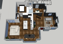 Interior remodel 3D architectural renderings.