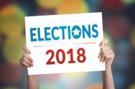 Elections 2018 Card with Bokeh Background
