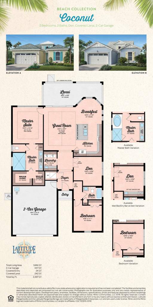 Minto's Coconut model at LATITUDE MARGARITVILLE Hilton Head starts at $293,990.