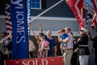 U.S. Marine Corps Cpl. Nate Rogers receives a mortgage-free home from Operation: Coming Home in Fuquay-Varina, N.C.