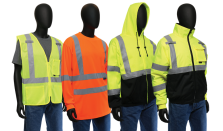 Four protective gear options from the West Chester Protective Gear Hi-Viz line.
