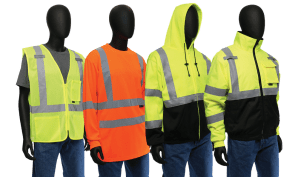 Four protective gear options from the West Chester Protective Gear Hi-Viz line.