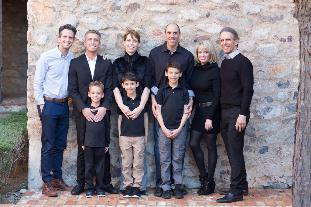 The Hancock family from left to right: Trent Hancock, Chase Hancock (with his son Hayden Hancock), Cammie Hancock Beckert (with son Braden Beckert), Cammie’s husband Paul Beckert (with son Colton Beckert), Julie Hancock, and Mark Hancock.