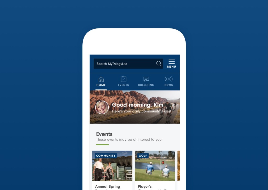 Here's how My Trilogy Life looks on a smartphone.