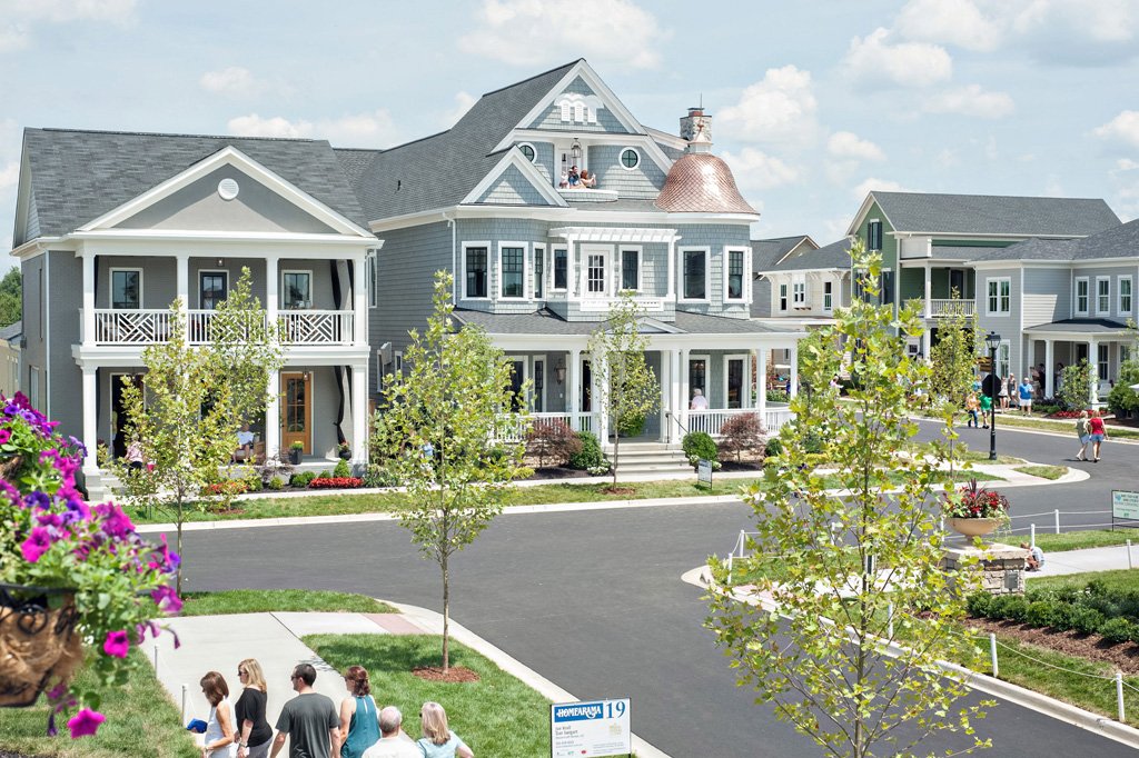 Renewable heating and cooling goes hand in hand with the community’s New Urbanist model.