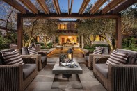 Living rooms that extend to the outdoors are important floor plan features in many areas of the country.