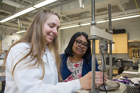 Sumi Siddiqua (right), engineering professor at UBC Okanagan, and Priscila Barreto (left), graduate student at UBC Okanagan.