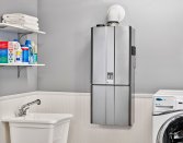 A Rinnai tankless water heater with the Control-R 2.0 module installed.