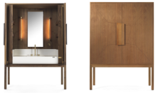 The DeKauri bath credenza, constructed from 50,000-year-old Kauri wood.