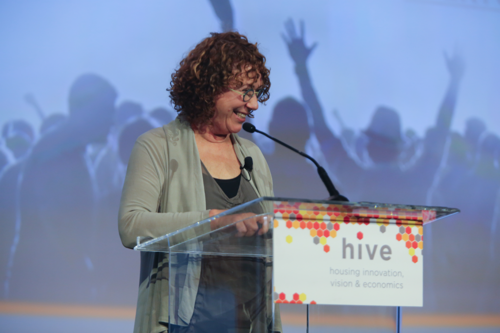 Small Change founder Eve Picker speaks in December at the HIVE conference in Los Angeles.