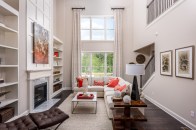 A living room at a Taylor Morrison Suwanee Green home.