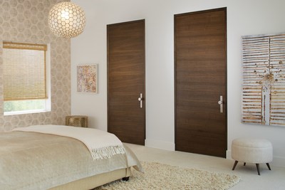 The Tru&Modern Collection’s horizontal grain flush wood interior doors.