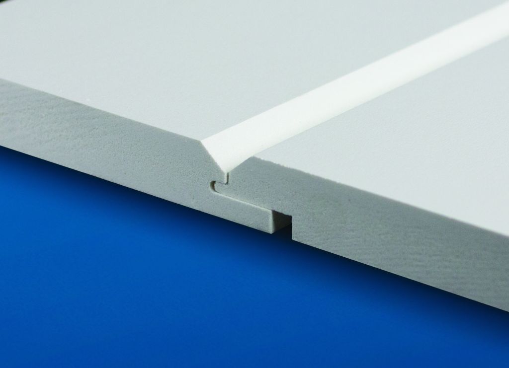 The WP4 Nickel Gap trim profile on the Restoration Millwork cellular PVC trim collection by CertainTeed.