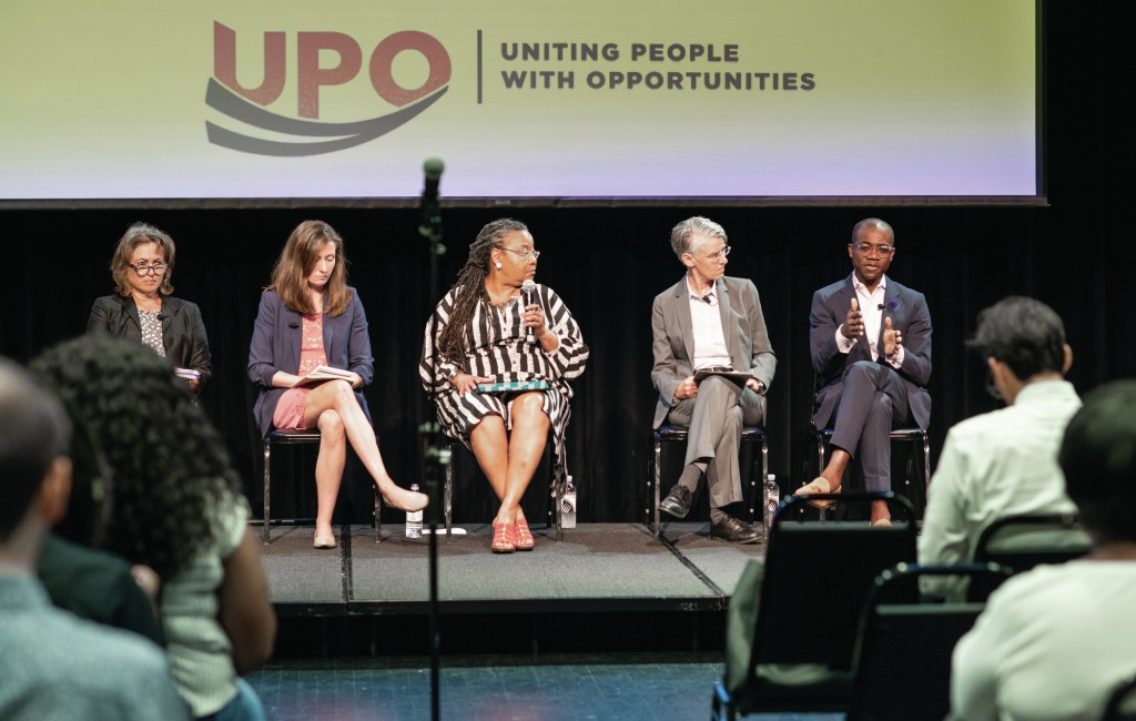 From left: New Urban Mobility Alliance Director Harriet Tregoning, Federal City Council's Maura Brophy, United Planning Organization's Kay Pierson,Coalition for Smarter Growth's Cheryl Cort , D.C. DCRA Director Ernest Chrappah