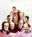 From top to bottom, left to right: top row: Stuart Miller, Lennar Corp.; second row: Timothy Eller, Centex Corp.; William Pulte, Pulte Homes; and Stephen Scarborough, Standard Pacific Corp.; third row: Mark O'Brien, Jim Walter Homes; R. Chad Dreier, The Ryland Group; and Dwight Schar, NVR; bottom row: Ara Hovnanian, Hovnanian Enterprises; Bruce Karatz, KB Home; Larry Mizel, M.D.C. Holdings; and Dan Fulton, Weyerhaeuser Real Estate Co.