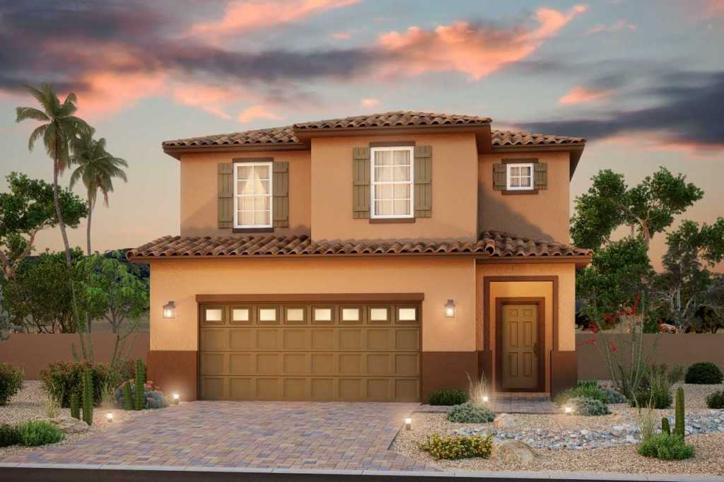 Beazer's Mesquite Plan with Mediterranean exterior at Laurel Place.