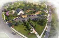 Rendering of the Community Green at Meyer Ranch.