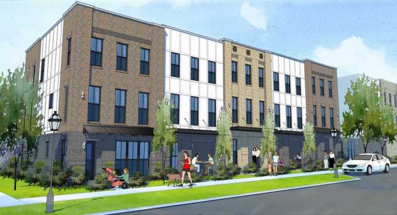 A rendering of Providence Group's Westside Village townhomes in Atlanta.