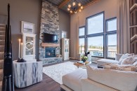 A two-story great room at The Estates at Floyds Fork community in Louisville, Kentucky.