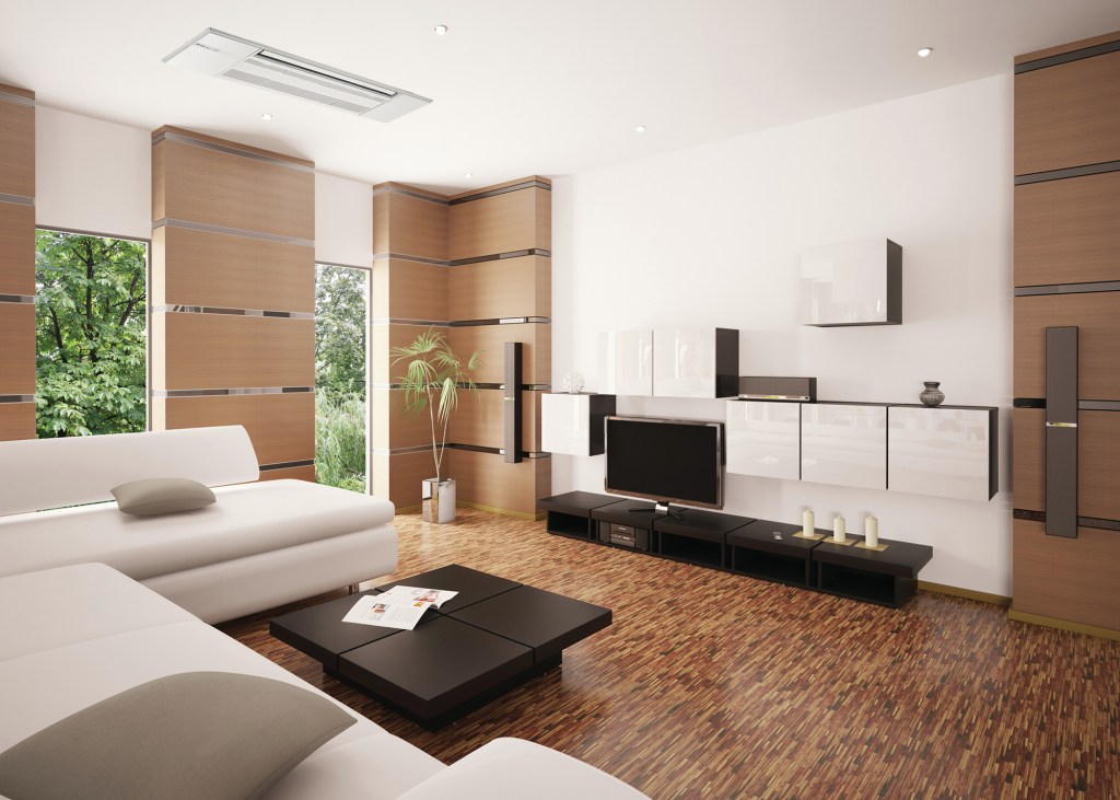 The MLZ Series One-Way Ceiling Cassette works with Mitsubishi’s M-Series of multizone outdoor heating and cooling units. It’s designed to fit between standard 16-inch ceiling joists and may be serviced from below, with no access panel required.